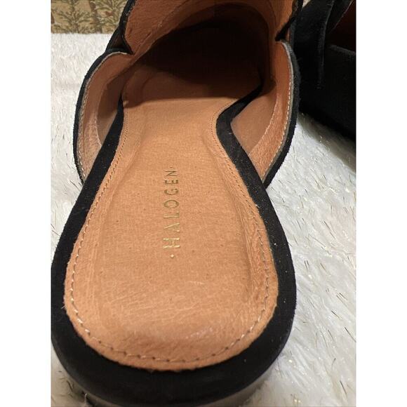 Halogen Clog Slip on Loafers 9M Black Suede Mules Y2K Preppy Gilmore‎ Girls EUC - Picture 5 of 11